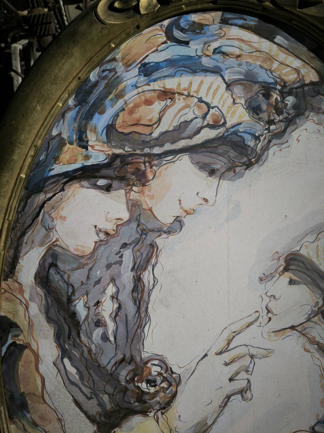 Easel and watercolor painting circa 1925