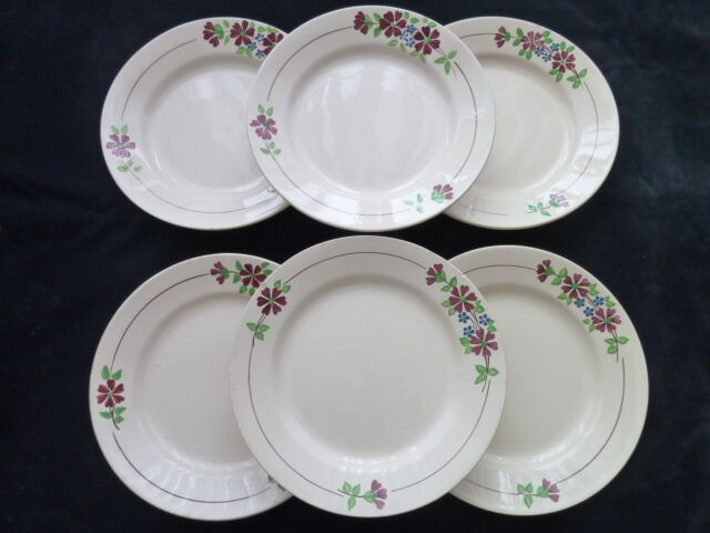 Set of 6 flat plates Orchies Moulin des Loups Irma model