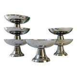 6 Coupelles Vintage Inox Années 70 – Vaisselle Rétro Métal Argenté Style 1970