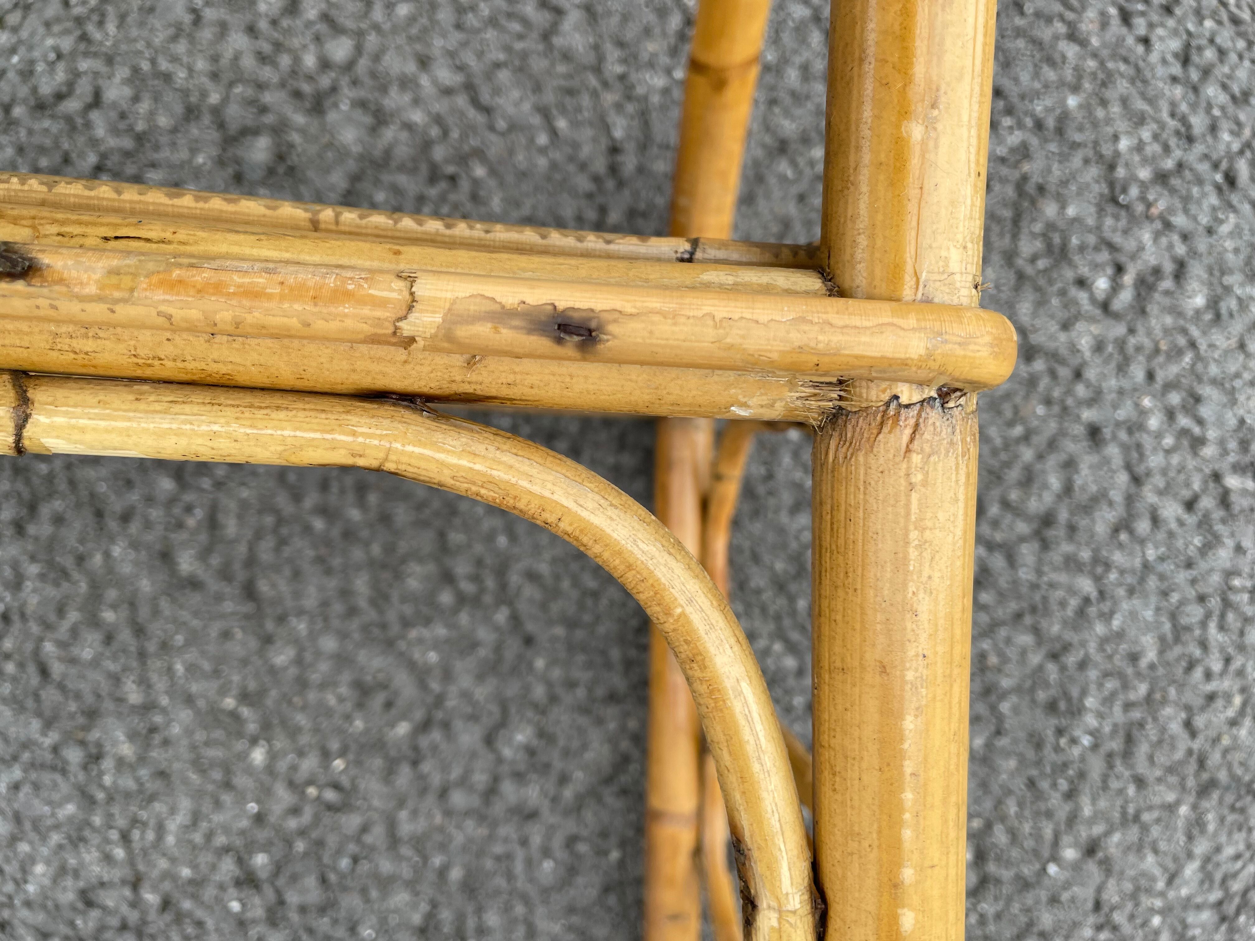 Vintage rattan wall shelf