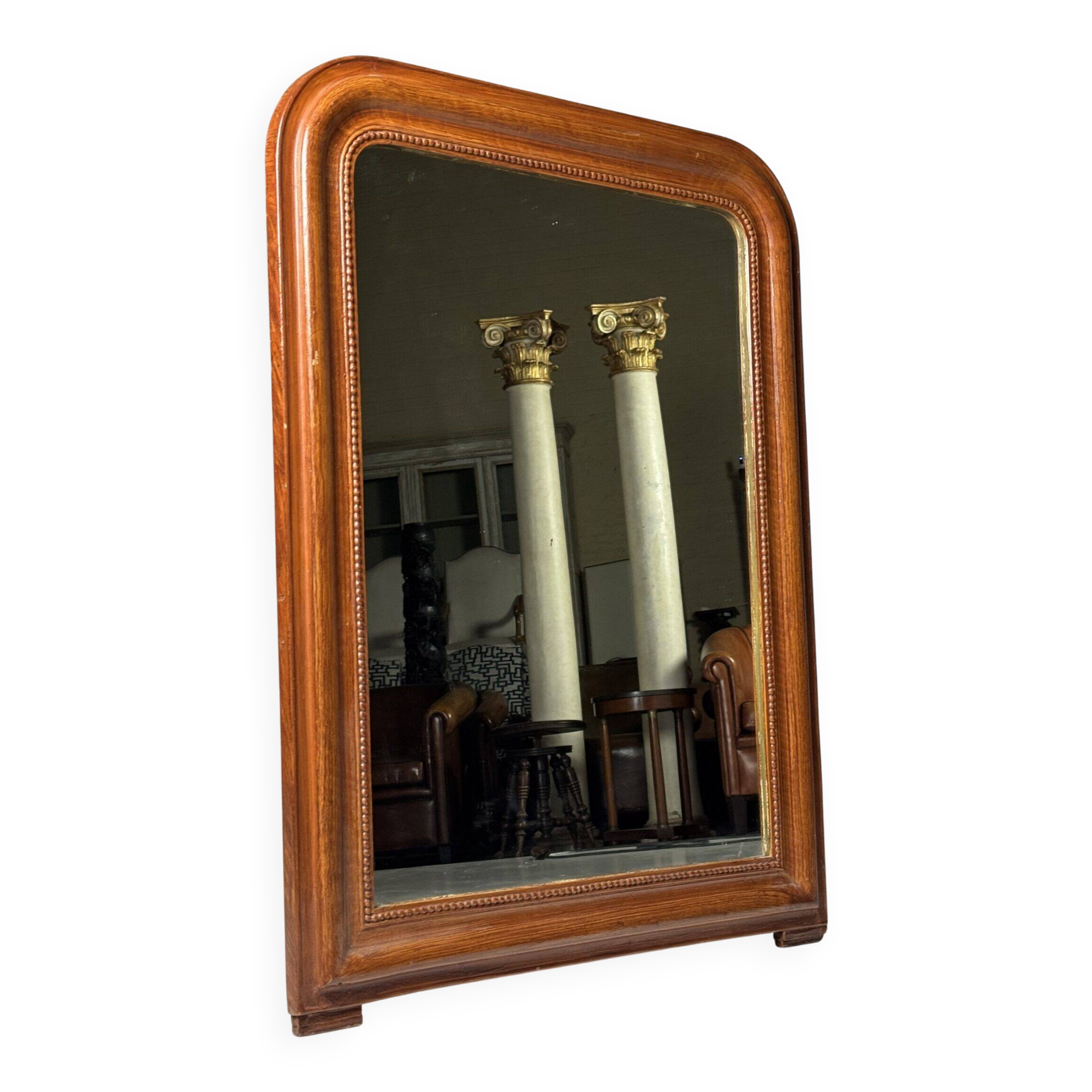 Faux bois antique mirror