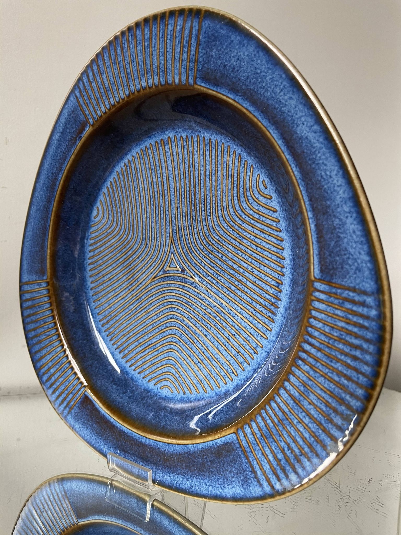 Assiette décorative danoise des années 1960 en grès