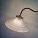 Brass and grooved glass floor lamp in Art Deco style