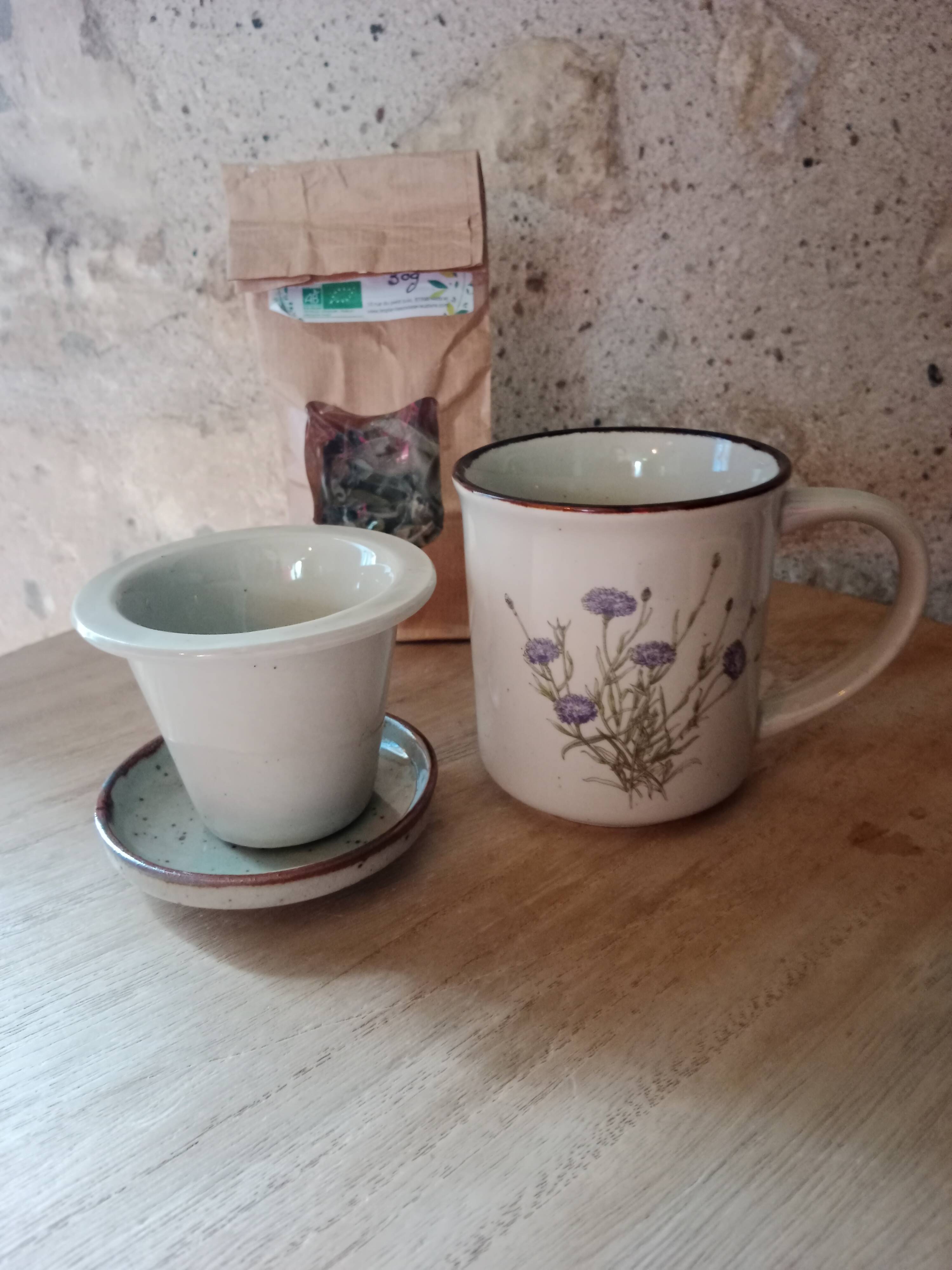 Vintage tea or herbal tea cup