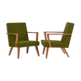 2 fauteuils verts, vers 1950