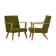 2 fauteuils verts, vers 1950