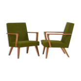 2 green armchairs, circa 1950