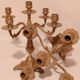 Pair of 5-burner bronze candlesticks