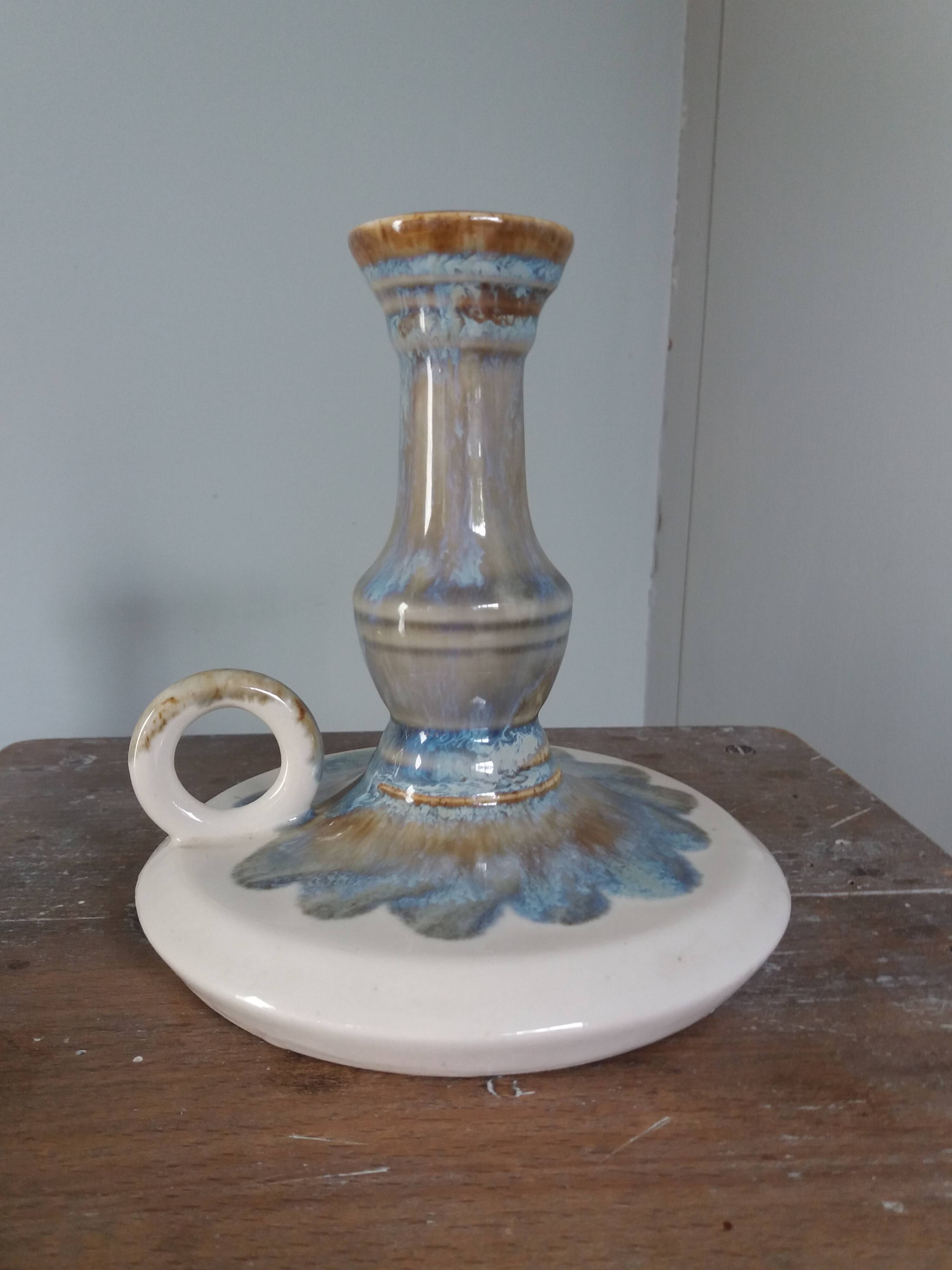 Rhodaceram flamed cloud sandstone candle holder