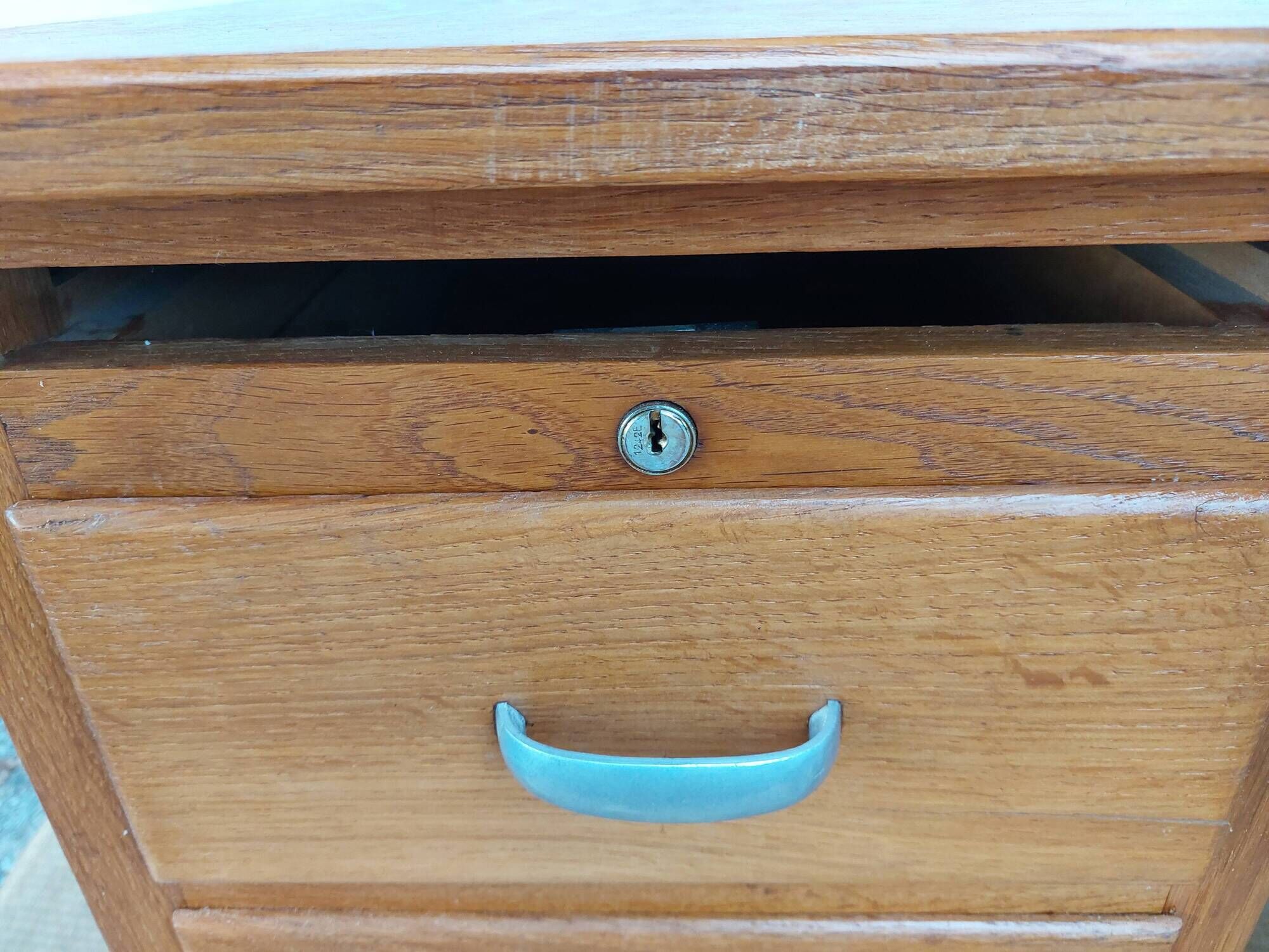 solid wood desk, 1970s