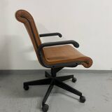 Fauteuil en cuir Cognac Richard Sapper édition Knoll