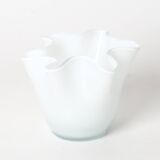 small handkerchief vase in white opaline