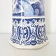 Octagonal vase blue birds BFK Boch Frères Kéramis 42 cm