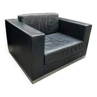 Fauteuil en cuir annees 80