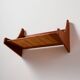 Teak wall shelf with cane details