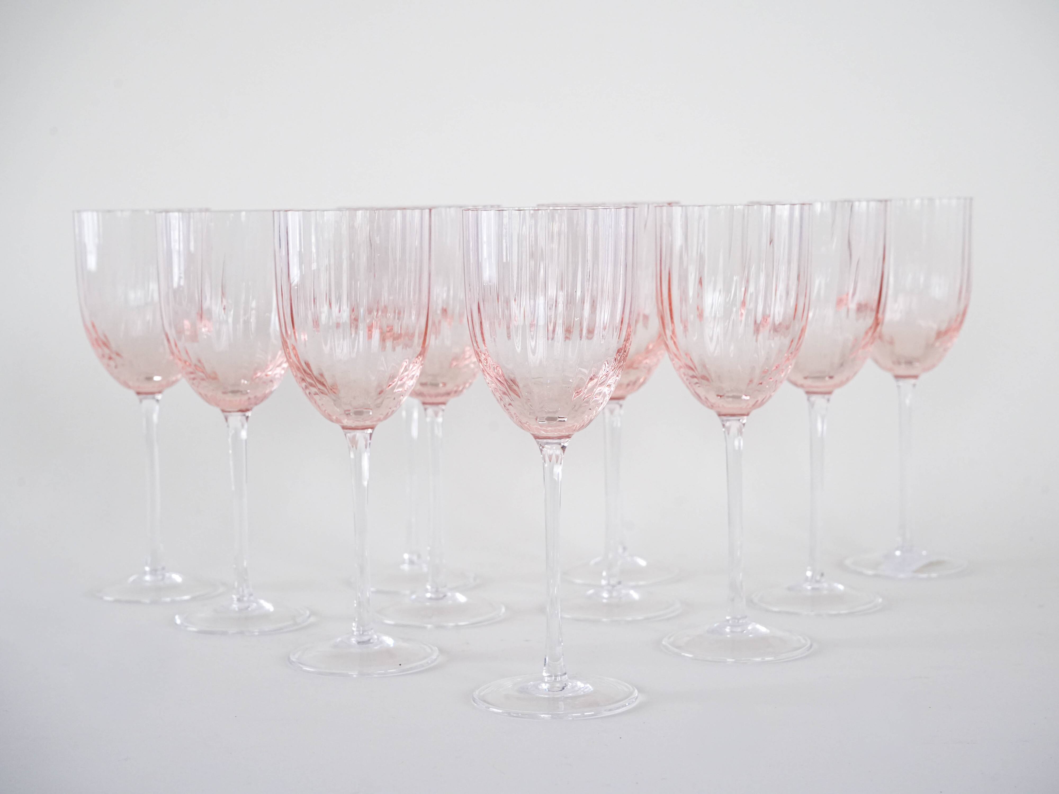 Set of wine glasses, French design, 1970s, made in France