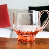 Art Deco pink glass pitcher
