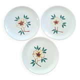 3 plates with flower decoration