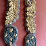 18th Century Italian Handcarved Polychrome Painted Pilaster Friezes, Set of 2