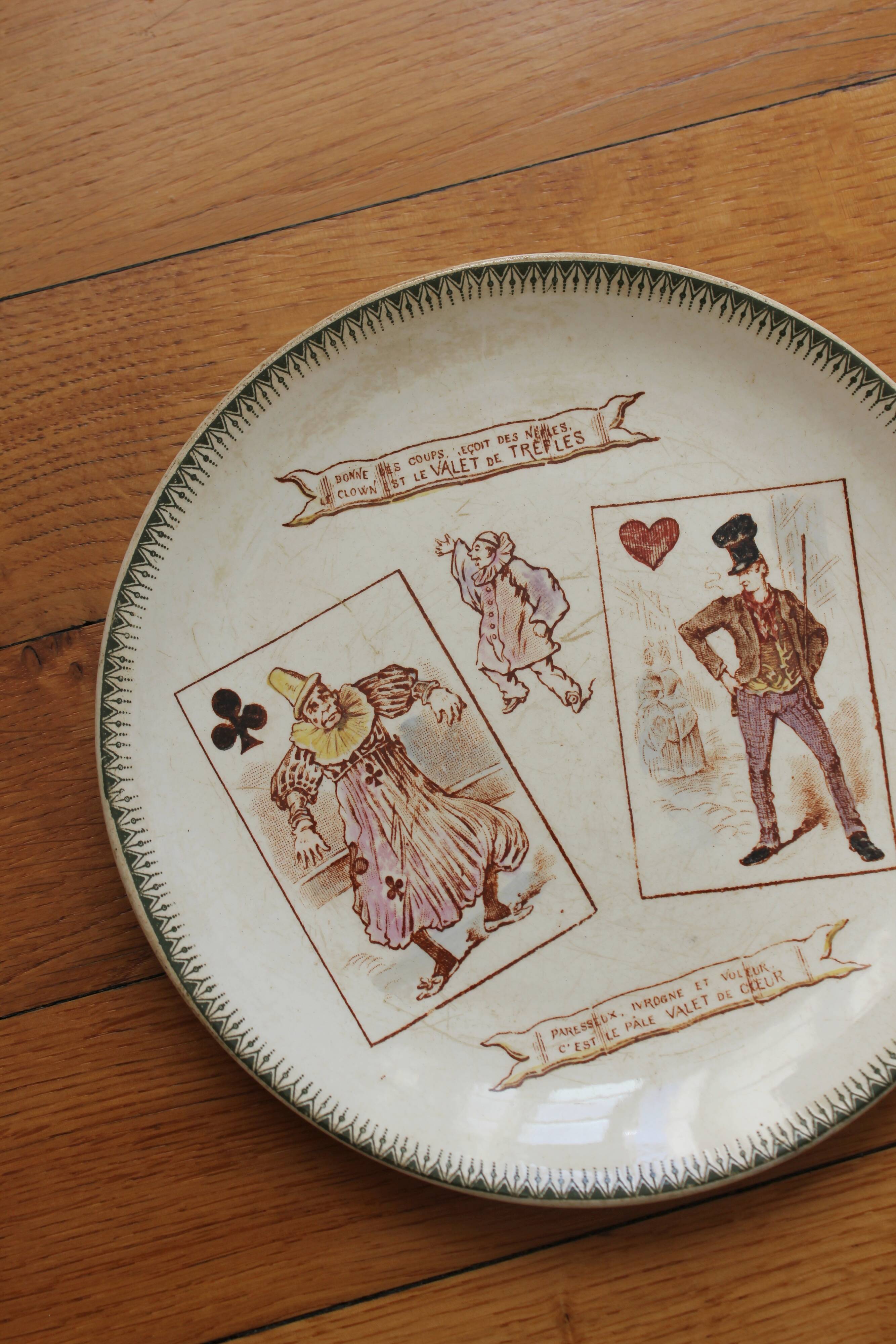 Iron earth dessert plate card game HB Choisy le Roi