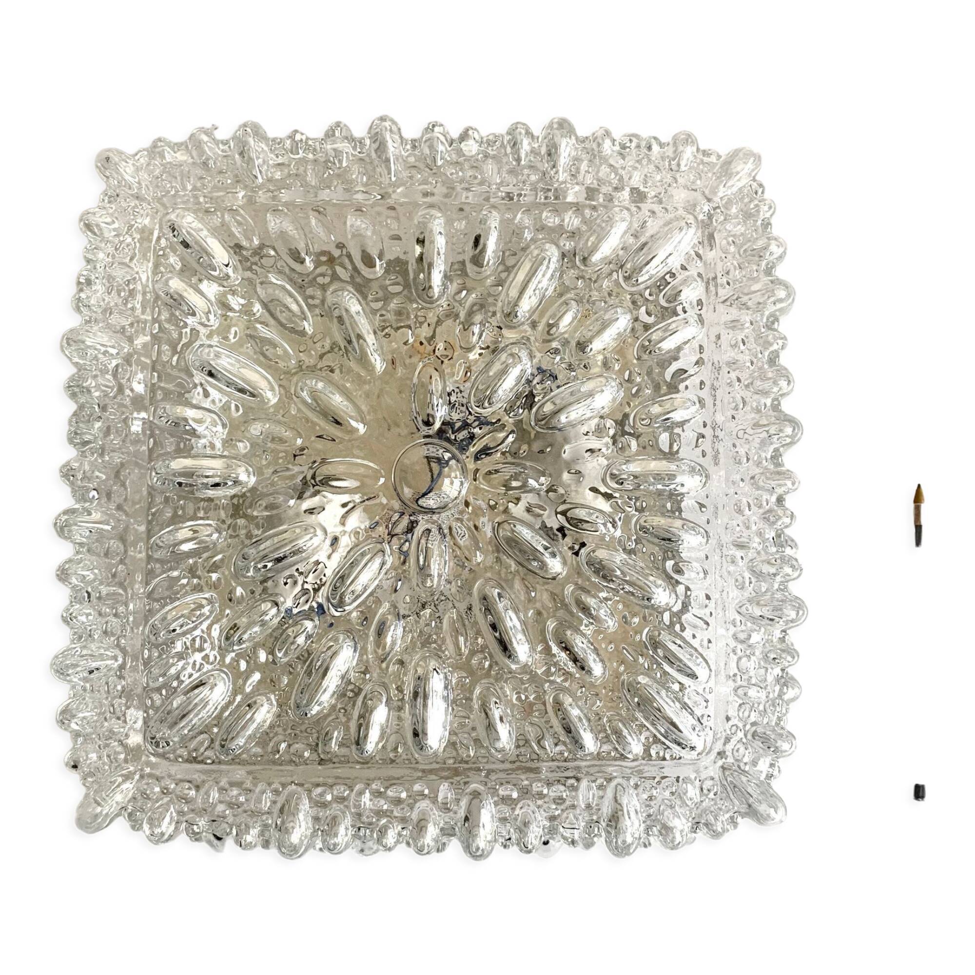 Plafonnier verre bubble vintage Helena Tynell pour Limburg