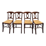 4 chaises assise paîllées