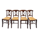 4 straw-seated chairs