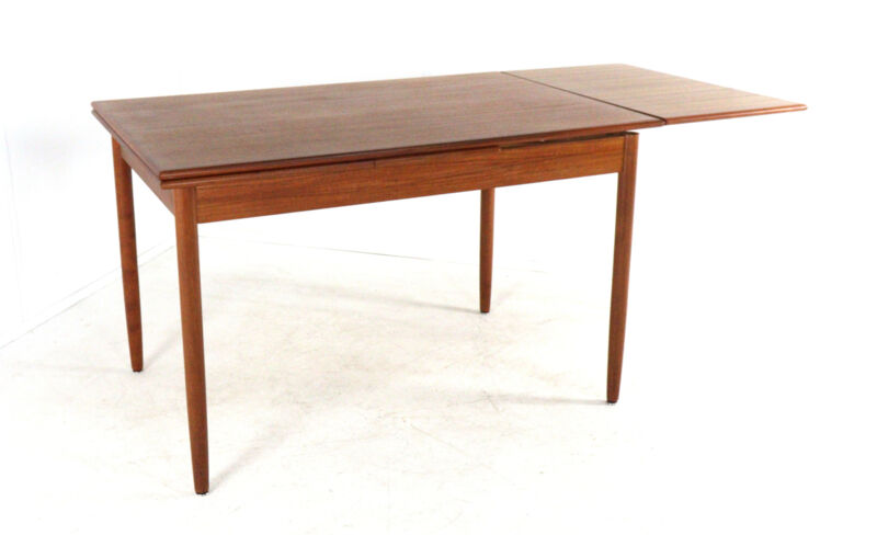 Rectangular Danish Extendable Dining Table 'Ahrus'  mid centuty modern teak