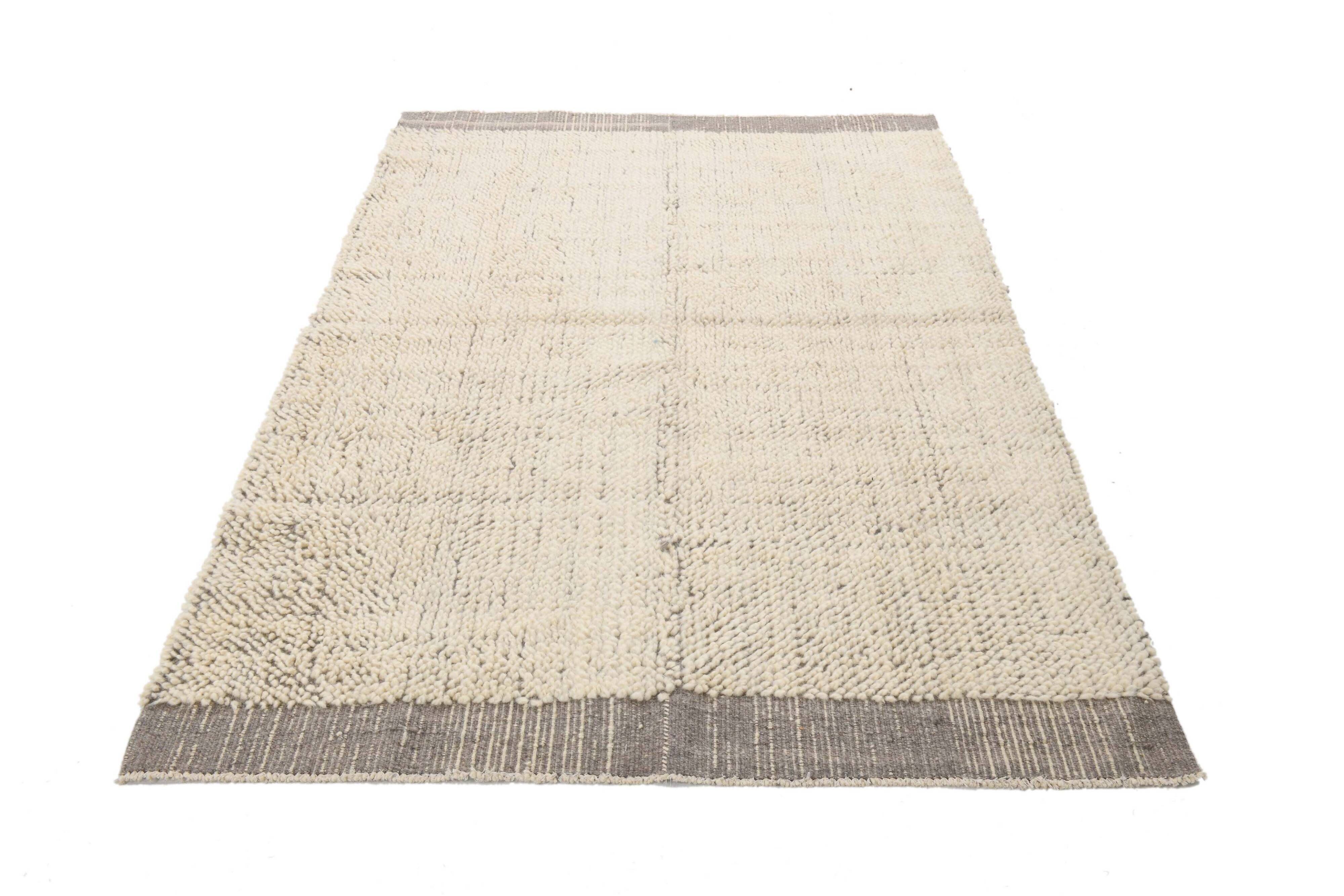 4x7 Kilim Contemporary Gray Beige Kilim Rug, 130x212Cm