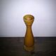 Brown wooden vase from the 1940s, turned, with an elongated silhouette and moulded base.