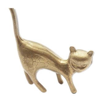Brass cat statue