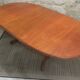 Table à manger scandinave en teck ovale avec rallonge centrale