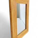 French Riviera Rattan Mirror in the Style of Vivai del Sud, France, 1960s