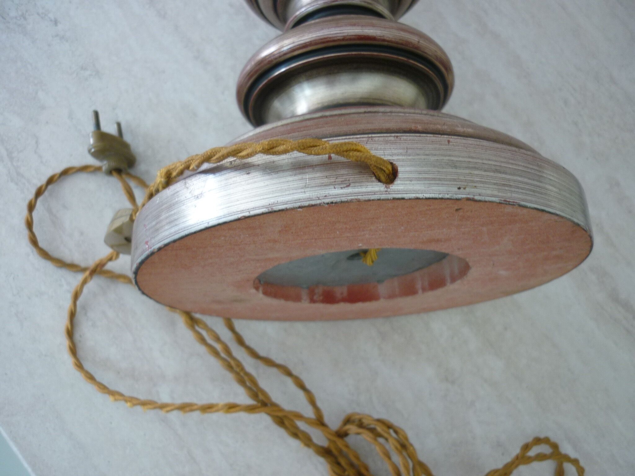 Old turned wooden lamp foot