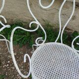 Salon de jardin ancien en fer plein milieu xxeme