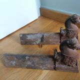 Cast iron andirons, horse head
