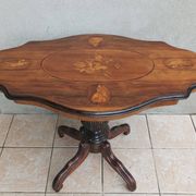 Table violon Napoléon III en ronce de noyer