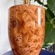 Ceramic lamp with walnut magnifying effect, Italian 1970s inspiration.