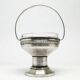 Art Deco sugar bowl, silver-plated brass, crystal, Poland, 1930s