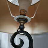 Black wrought iron floor lamp