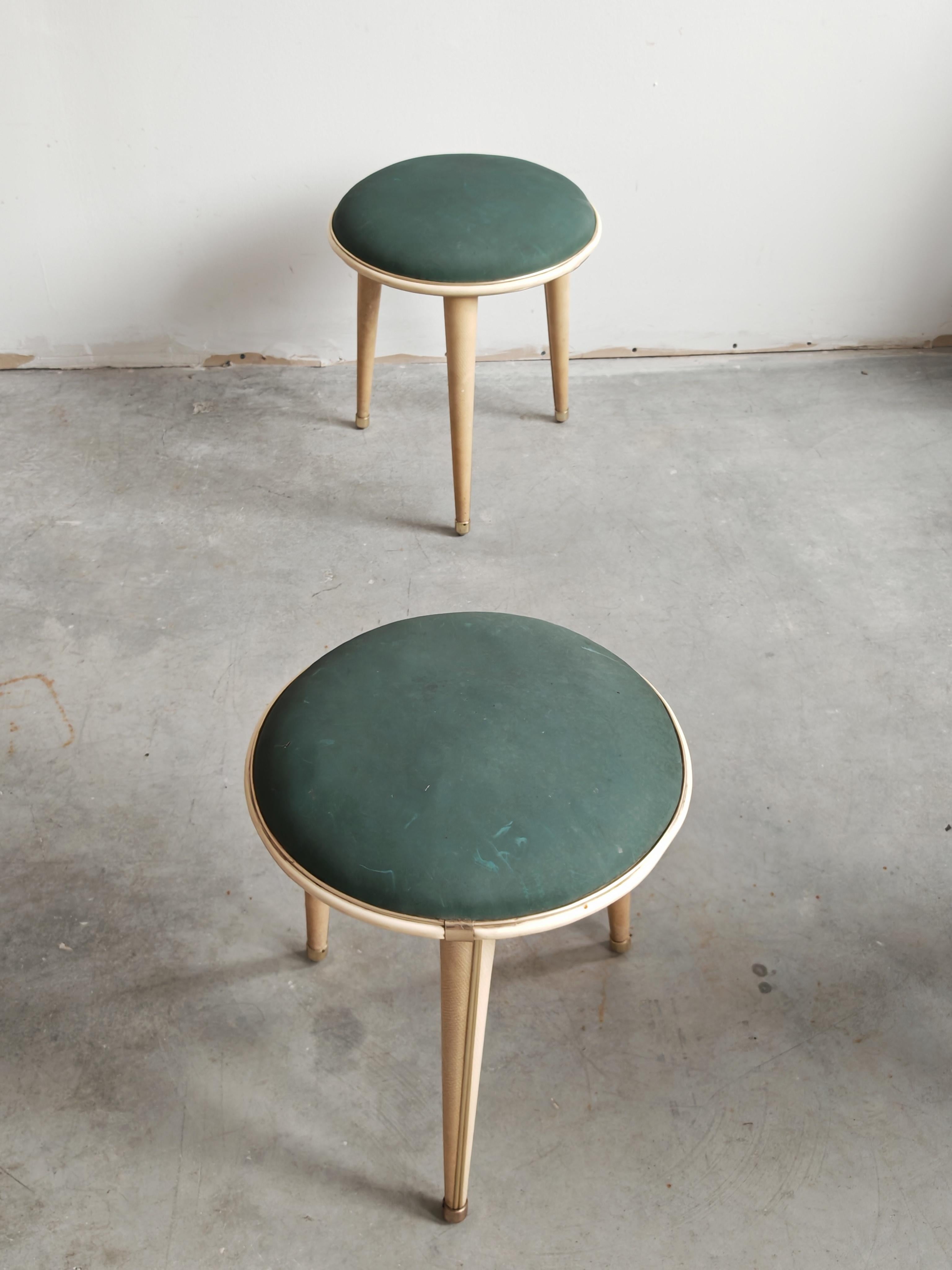 Pair of Mid Century Modern stools by Umberto Mascagni from the 1950s.
