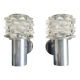 Pair of vintage 1970s chrome wall sconces.
