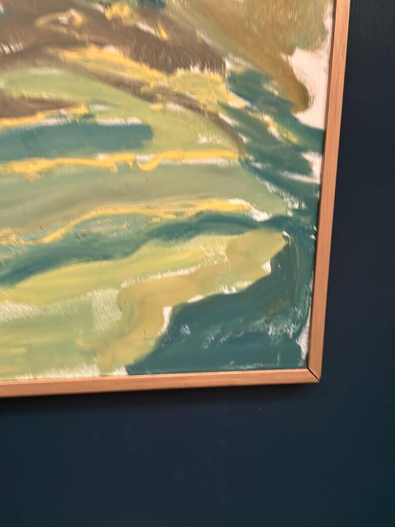 Swedish Oil on Panel “Landscape” by Lars Stocks,Framed & Vintage 77 × 57 cm