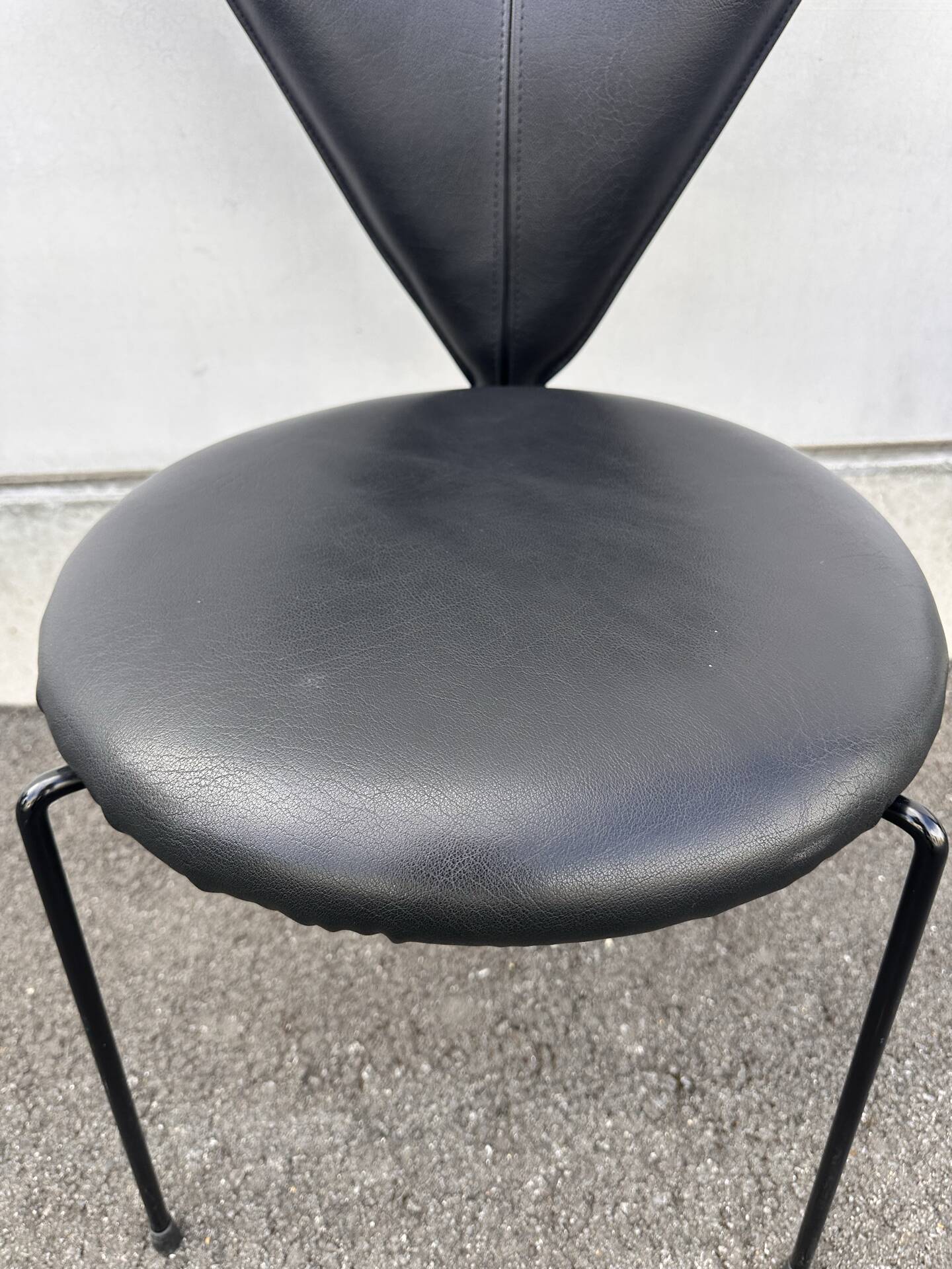 Set of 4 Lübke chairs in black leather, premium version – Germany, 1960