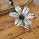 Vintage ashtray flower in silver metal