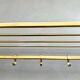 Mid-Century Coat Rack, Gold Coat Rack, Hallway Hook Rail, 1960s