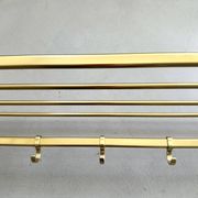 Mid-Century Coat Rack, Gold Coat Rack, Hallway Hook Rail, 1960s