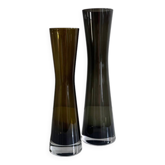 Vases en verre du milieu du siècle, verre en cristal, vase des années 60, intérieur vintage