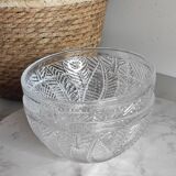 Cut glass bowls with foliage patterns