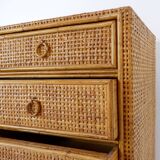 Vintage Bamboo And Rattan Chest Of Drawers - 1960s